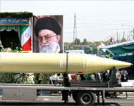 A Shahab 3 missile on display ata military parade earlier this year