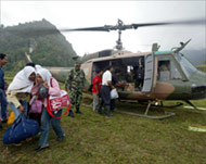 Tonnes of food aid were flown into the devastated area
