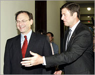 Alito (L) is expected to be grilledby liberal senators on abortion