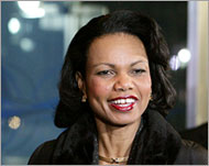 Rice says peace can be achievedthrough a two-state solution 