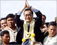 Sam Rainsy has returned home after a year in exile 