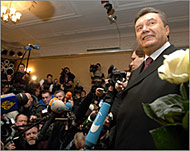 Early exit polls have Viktor Yanukovich in the lead