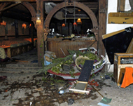 Shops and stalls were destroyedby the blast