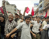 Pro-democracy activists have taken to the streets in Nepal