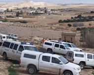 Israeli police accompany the bulldozers during demolitions