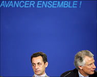 Sarkozy (L) and de Villepin havehardly hidden their rivalry