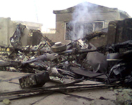 The helicopter crashed in a residential area of Basra