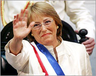 Bachelet is facing the first street protests under her presidency