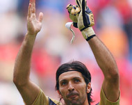Buffon with a look made famous by pop singer Michael Jackson
