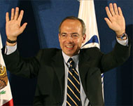 Calderon won by less than one per cent point or by 240,000 votes