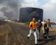 Fuel storage tanks at the Jiyyehpower station were hit by bombs