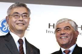 Hitachi and GE CEOs at press conference