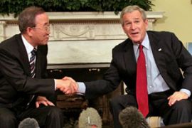 Ban Ki-moon meets George Bush