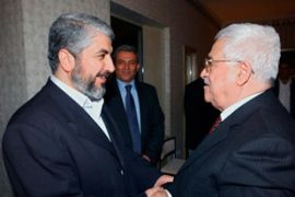 Mahmoud Abbas and Khaled Meshaal