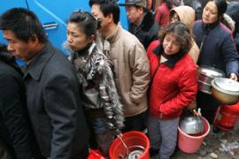 harbin china water queue benzine pollution