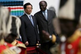 President Mwai Kibaki and Hu Jintao of China