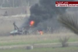 Al Jazeera screen grab helicopter downed in Iraq