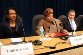 Condoleezza Rice, Liberian President Ellen Johnson Sirleaf