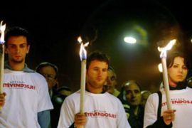 Funeral of Albanian demonstrator Kosovo Sebia