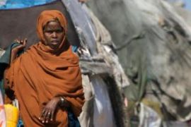 Woman at a displaced population camp in Mogadishu