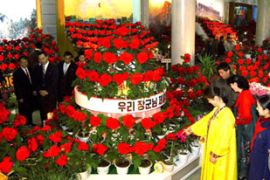 kimjongilia flowers bloom around birthday