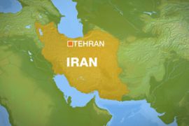 Map of Iran showing Tehran