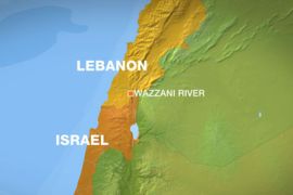 Map of Lebanon and Israel
