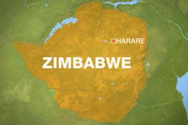 Map of Zimbabwe showing Harare