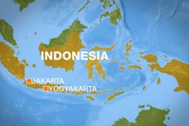 Map of Indonesia showing Jakarta and Yogyakarta