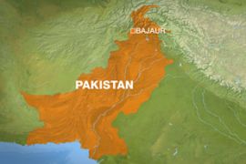 Map of Pakistan showing Bajaur