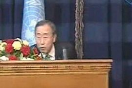 Ban Ki-Moon reacts to explosion in Baghdad