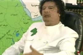 Jazeera screen grab - Gadaffi Libyan leader