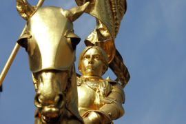 A file photo taken 24 April 2006 on Place des Pyramides in Paris shows the golden statue of Joan of Arc by Emmanuel Fremiet dating 1874.