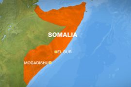 Map of Somalia showing El Bur and Mogadishu