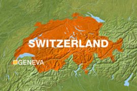 Map of Switzerland showing Geneva