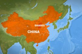 Map of China showing Shanxi