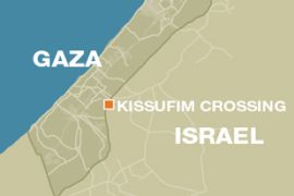 Gaza-Israel Kissufim Crossing map