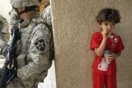 Iraqi girl blows bubbles