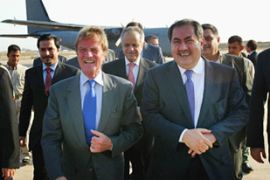 Foreign Ministers Hoshyar Zebari and Bernard Kouchner