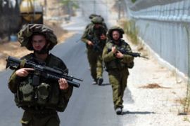 Israeli soldiers at Erez crsossing