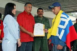 Colombians pardoned by Chavez