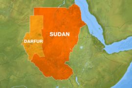 Sudan map with Darfur