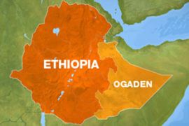 Map pic of Ethiopia showing Ogaden region