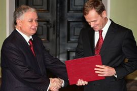 poland prime minister donald tusk Jaroslaw Kaczynski