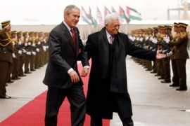 Mahmoud Abbas and George Bush in Ramallah