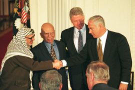 Arafat Netanyahu King Hussein and Clinton