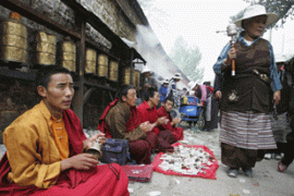 monk in street