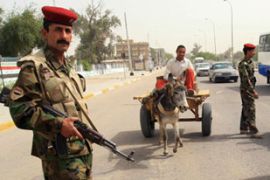 Iraqi soldier on patrol in Basra