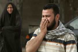 Mourner cries at Sadr City funeral