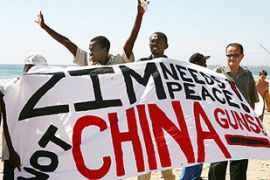 protest against china arms shipment to zimbabwe